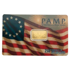 2,5g investiční zlatý slitek | PAMP - 250. výročí založení USA