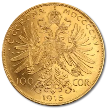 Investiční zlatá mince - 100 koruna Františka Josefa I. 1915 - novoražba