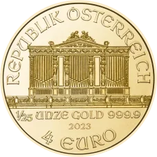 1/25 Oz zlatá investiční mince | Wiener Philharmoniker - různé ročníky (EURO/SCHILLING)