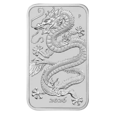 31,1g investiční stříbrný slitek | Perth Mint - Drak (obdélníkový) - 2026