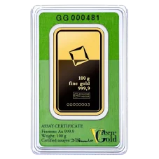 100g investiční zlatý slitek | Valcambi Green Gold