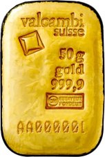 50g investiční zlatý slitek | Valcambi - Litý