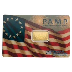 2,5g investiční zlatý slitek | PAMP - 250. výročí založení USA