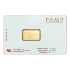 5g Investment Gold Bar | PAMP - Bald Eagle