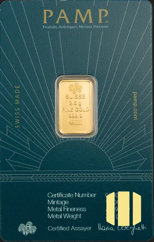 2,5g investiční zlatý slitek | PAMP - Lady of Liberty