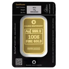 100g Investment Gold Bar | Rand (QR code)