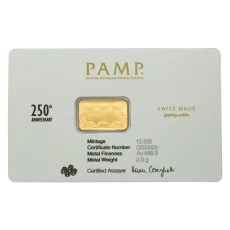 2,5g investiční zlatý slitek | PAMP - 250. výročí založení USA