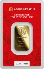 10g Gold Bar | Argor-Heraeus - Year Of The Goat 2027