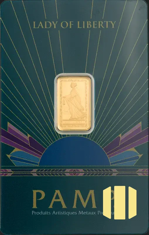 2,5g investiční zlatý slitek | PAMP - Lady of Liberty