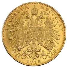 Investiční zlatá mince - 20 koruna Františka Josefa I. 1915 - novoražba