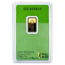 2,5g investiční zlatý slitek | Valcambi Green Gold