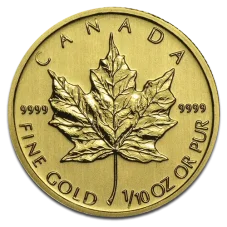 1/10 Oz Gold Investment Coin | Maple Leaf - Mixed Years