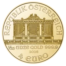 1/25 Oz zlatá investiční mince | Wiener Philharmoniker - 2026