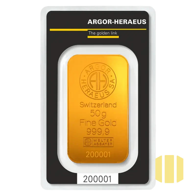 50g investiční zlatý slitek | Argor-Heraeus