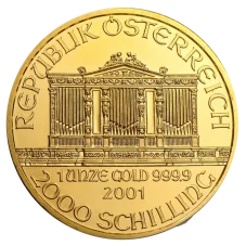 1 Oz zlatá investiční mince | Wiener Philharmoniker - různé ročníky (EURO/SCHILLING)